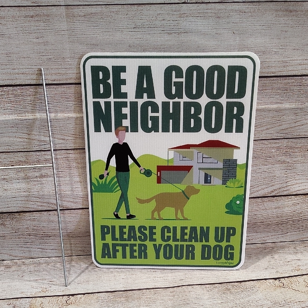 Green Dog Waste Sign